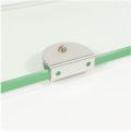 2PCS Bathroom Mirror Glass Clip Stainless Steel Half Round Glass Clamp Advertising Plate Glass Holder Shelf Clamp Bracket With Screws For Cupboard Door. 