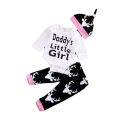 Romper And Pajama With Cap Daddy,s Little Girls printed For Baby Girls Full Sleeves Tee Top's Clothes Sets Dresses Outfit. 