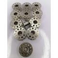 Sewing Machine Bobbin spools - 12 Pieces - Silver Metal. 