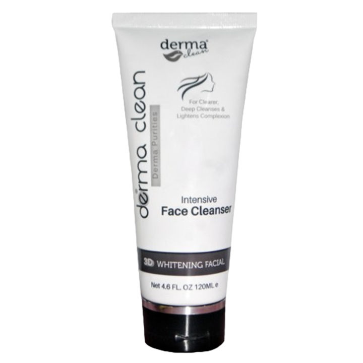 Derma Clean 3D Intensive Face Cleanser For Clearer , Facial Deep Cleanser , and Lightens Complexion - 120ml