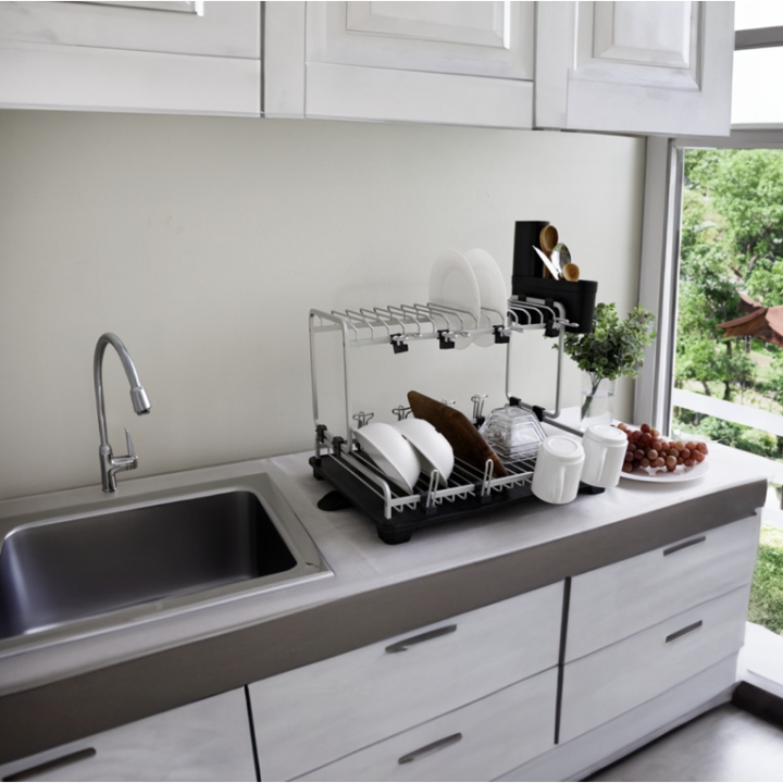 Modern%20Design%20Aluminum%202%20Tier%20Dish%20Rack%20Drying%20Drainer%20Board%20%20Tray%20Organiser%20-%20Long%20-%20Image%202