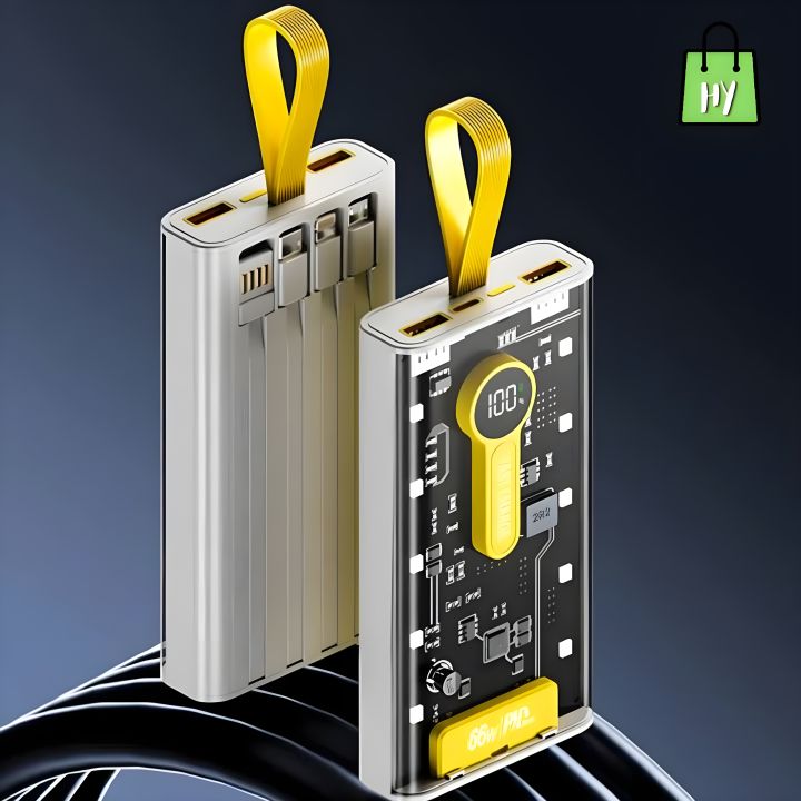 66w Super Fast 20000mAh Power Bank - New Pd 66w Super Fast 20000 mah Transparent Power Bank Pd 20000 mah Fast Charging 120 watt 100000 mah Power Bank Portable External Battery Fast Charging - 10000 mah, 20000 mah Power Bank With Led Lights