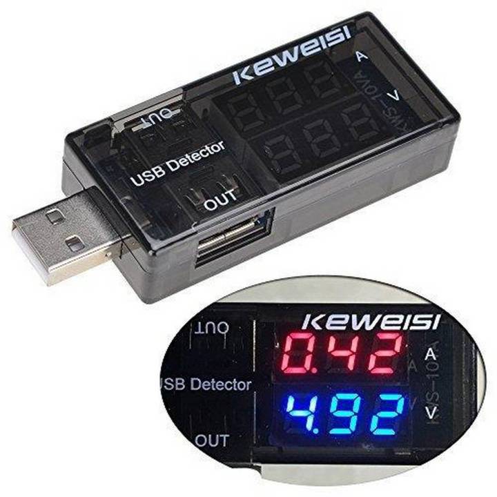 Dual USB Detector Current Voltage 3V-9V Tester Double USB Row Shows