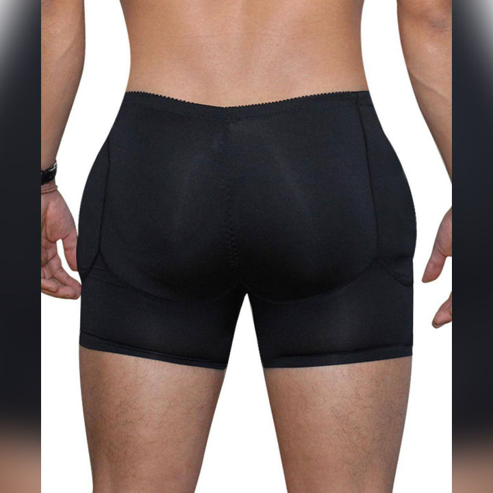 Men Plus Size Butt Lifting Slim Shapewear Compression Trunk Boxer Front Opening Pad Underwear