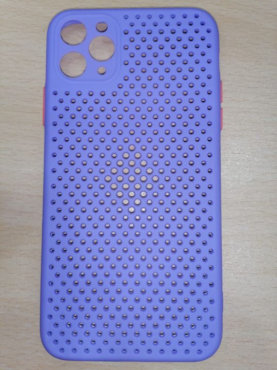 iPhone 11 Pro Max Cooling Breathing Mesh Soft Rubber And Color Buttons Phone Case