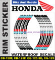 Wheel Stickers for HONDA CG125, CD70 Rim Reflector Tape Motorcycle Decals Graphics 17". 