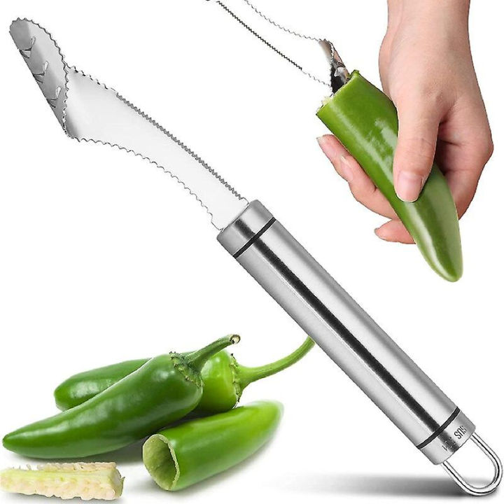 Pepper Core Cleaner, Vegetable Slicer Cutter, Corers Seed Remover, Jalapeno Pepper Corer Cutter Slicer, Core Seed Remover, Steel Pepper Core Seeder, Multifunction Fruit And Vegetable Corer