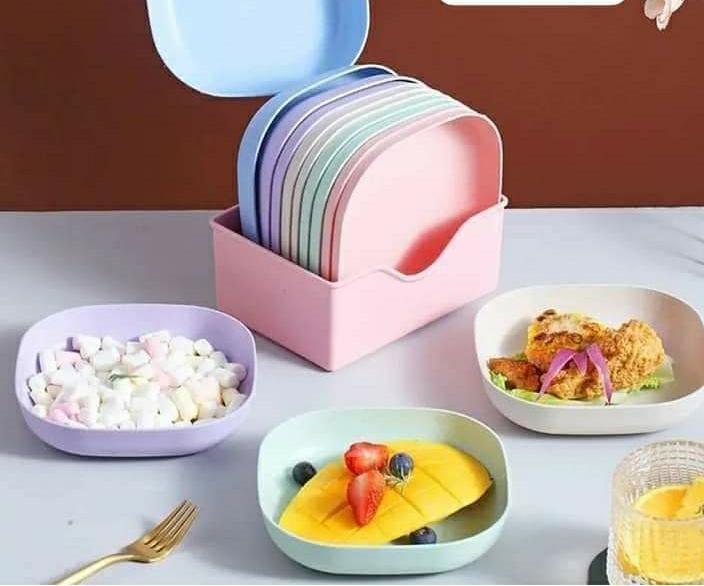 Pack%20Of%2010%20mini%20Plastic%20Plates%20Sett%20With%20Trey%20-%20Image%202