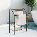 Towel Racks 3 Tier, Towel Holder Stand for Bathroom Matte Black Metal Industrial Towel Drying Rack for Hand Towels Blanket, Customize by Switch 2 Decore. 
