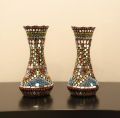 Handmade Mirror, Bead and Glass decorated Vases(Guldan)...Set of 2...Special  Introductory Price. 