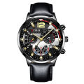 Deyros casual watches for men top brand luxury leather wrist watch man clock fashion chronograph wristwatch. 