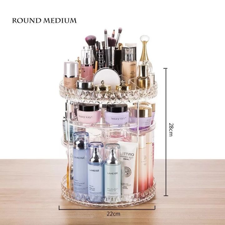 Z.M. 360 degree rotation makeup organizer acrylic cosmetics jewelry ...