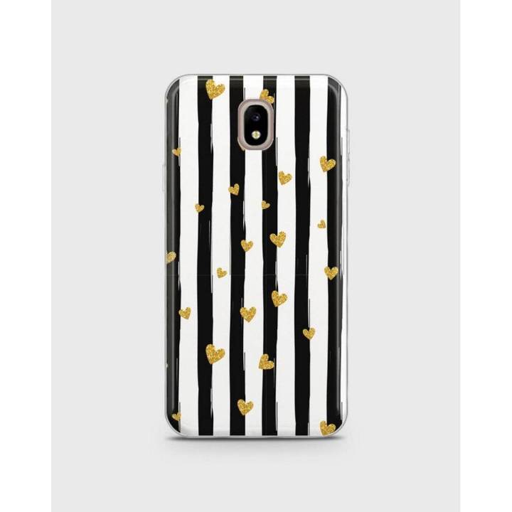 Samsung Galaxy J320 J3 2017 Cover case Soft   Lines & Gilden Heart - 1cover2359