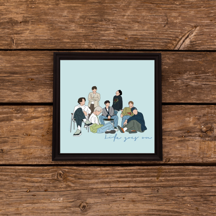 Bts Frame BTS Photo Frame Wall Hanging Frame Glossy Finish 8x8 Inches - Wall Art ...