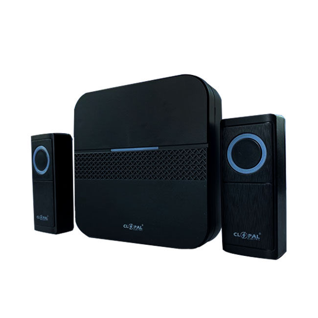 Wireless Door Bell with Separate Ringtones on Dual button Black - Long Range Upto 30m