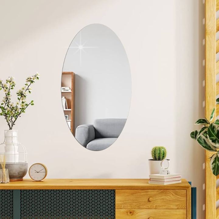 Mirror wall stickers, self-adhesive wall mirror stickers, flexible self-adhesive non-glass mirror stickers, oval-shaped mirror sheets ,Mirror For Decoration