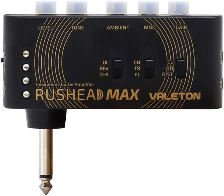 Guitar Bass Headphone Amp Valeton Rushead Max USB Chargable Portable Pocket  Carry-On Bedroom Plug-In Multi-Effects