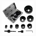 11 Pcs Hole Saw Kit Set, Carbon Steel  Cutter Set with Carrying Case - Circular Round Drill Bit. 