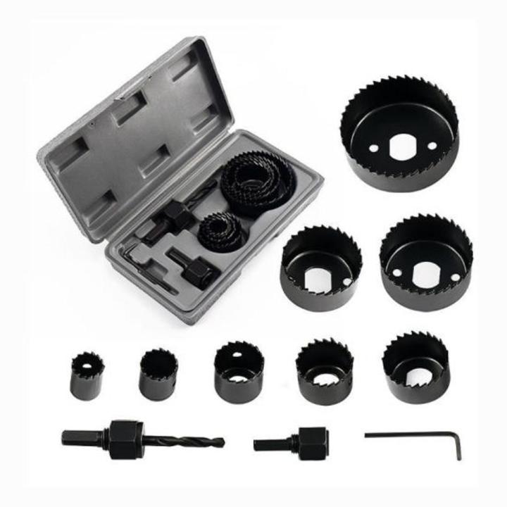 11 Pcs Hole Saw Kit Set, Carbon Steel  Cutter Set with Carrying Case - Circular Round Drill Bit