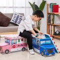 Multi-Function Cartoon Bus Shape Storage Box for Toys Kids Clothes Folding Cartoon Car Toy Storage Basket Children Storage Bin. 