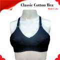 Classic Cotton Bra Brazier for Women Undergarments and Non-wired Brazzer with Chikan Embroidery. 