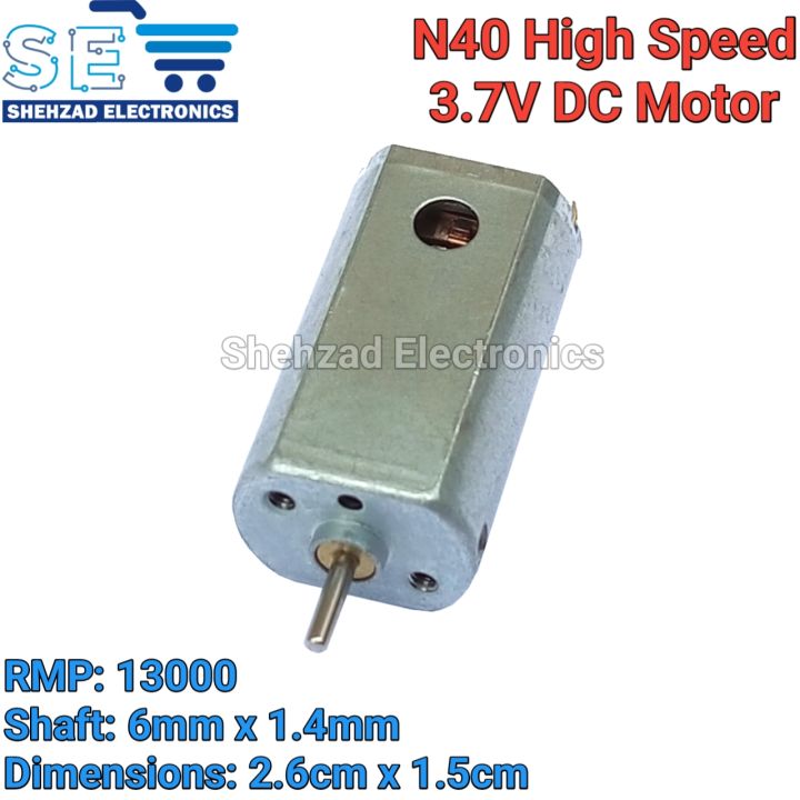 N40 High-Speed 3.7V DC Motor – 13,000 RPM Mini Motor for Toys, Helicopter & DIY Projects