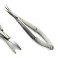 High Quality Professional Stainless Steel Surgical Micro Iris Noyes Scissor Spring Curved 11.5cm Sharp/Blunt Blades Lab. 