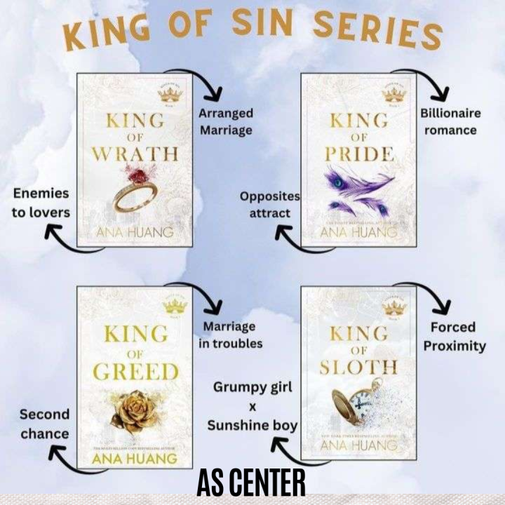 King Of Sins Series 4 books set by Ana Huang ( King of wrath / King of pride / King of greed / King of Sloth )