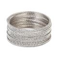 Metal Crystal Gold-plated Silver Bangle  (Pack of 12). 