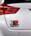 I Love My Car Sticker (Black & Red),  Car decoration, Car Accessories, Stickers for Car. 