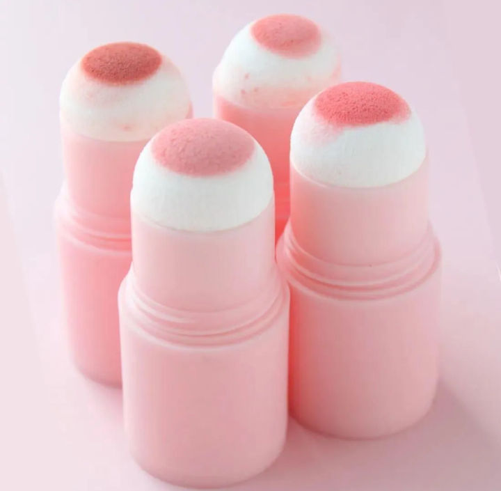 Double-ended Blush Stick Soft Face Brightening Contouring Shadow Blusher Powder Peach Pink Cheek Tin
