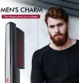 3 IN 1 Beard Straightener, Straightening Brush For Curly Hair Ceramic Flat Iron Hair Straightener Brush Hair Straightener Brush For Men Curly Beard Care Beard Straightener Pick. 