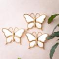 3 Piece Butterfly Wall Mirror Set For Wall Decorations Home Decoration. 