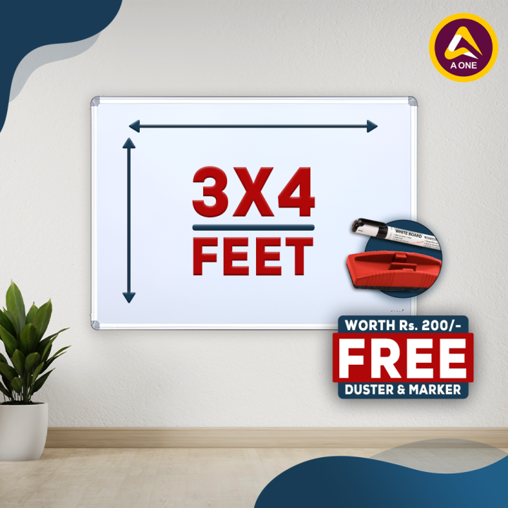 Whiteboard Excellent Quality Whiteboard (3 ft. x 4 ft.) White Board With Free Duster And Marker