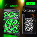Wenzhou Lighter Factory Luminous Tangcao Direct Punching Windproof Creative Personality High-End Boys Lighter Trend Send Male Friends. 