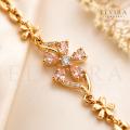 Floral Link Bracelet – Signature Gold Tone Wrist Piece for Women. 