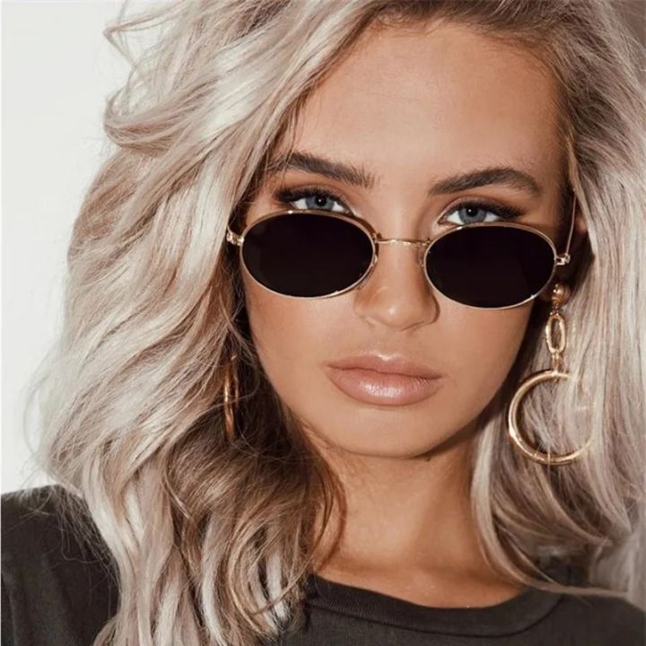 New Luxury Retro Small Metal Frame Steampunk Sunglasses Women Men Vintage Oval Sun Glasses Vintage Eyewear oculos