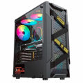 AA Tiger Armor ATX Gaming PC Case with 3 RGB Fans | Standard ATX PC Casing with Tempered Glass Side Panel | Low Price Gaming Case with Liquid Cooling Support. 