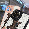AMORVOR for Infinix Smart 5 Back Cover Fashion Robot Bear Print PU Leather Case Soft Silicone Edge Phone Cases. 