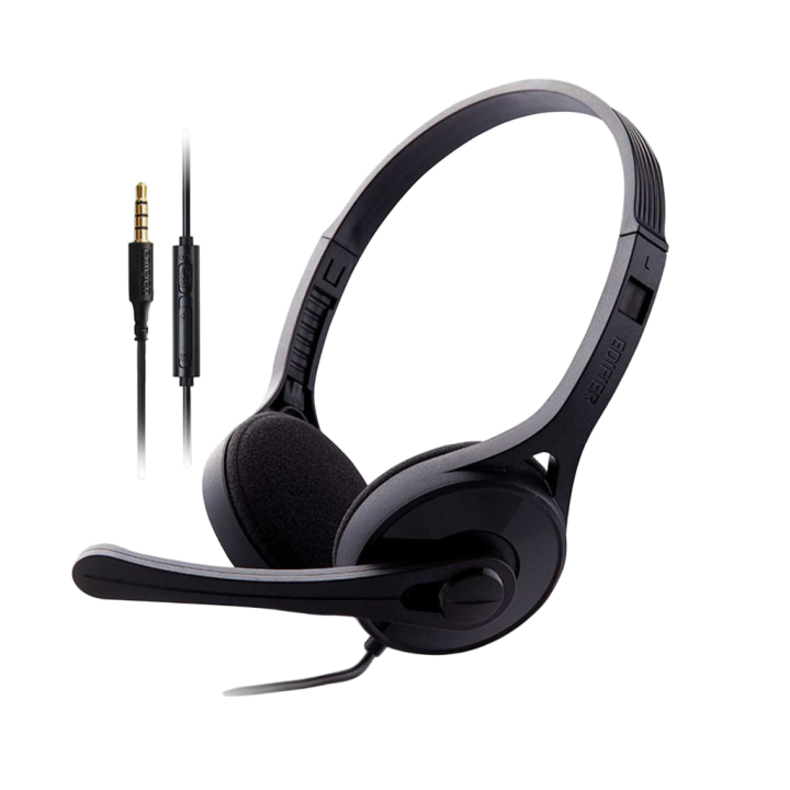 Edifier K550 Single Plug Super-Light Computer Headphone for Communication Perfect for Call Center or Reception | The K550 is the ideal communication headset for computer users who want a simple solution to having both audio and a microphone | Edifier K550