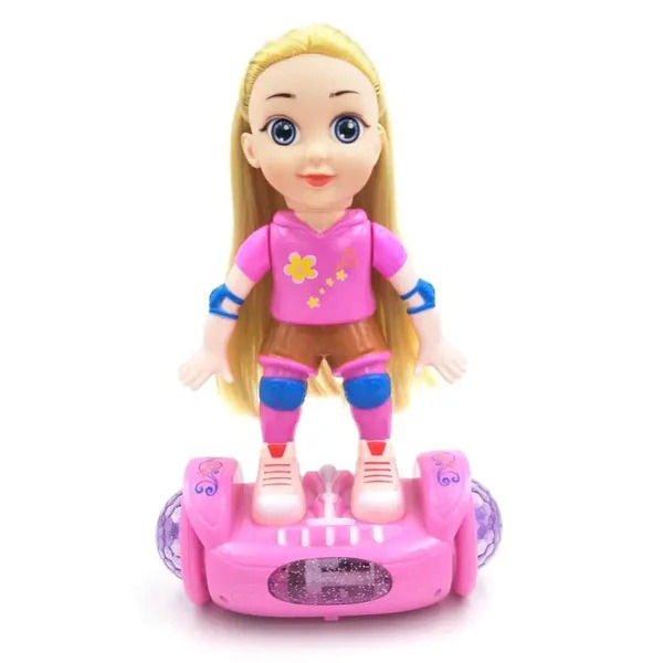 Dazzling Electric Doll on Hoverboard - Featuring Lights and Sounds, a Beautiful Toy Delight for Kid Girls