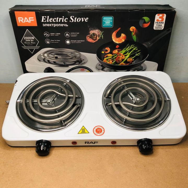 Electric Stove (Double) for cooking, Hot Plate heat up in just 2 mins, Easy to clean, 2000W.