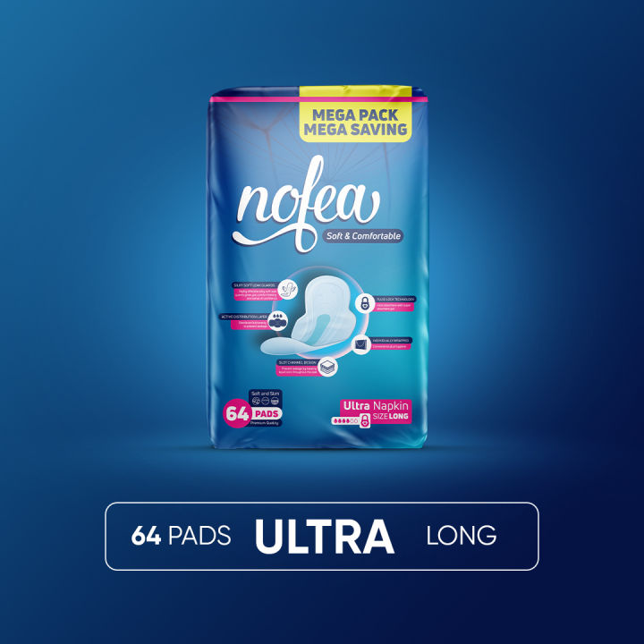 Nofea%20Napkins/Sanitary%20Pads%20Ultra%20Long%20-%2064%20Pads%20-%20Image%202