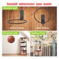 2 Pack Foldable Ball Holder Wall Mounted,Sports Ball Display Rack for Basketball Volleyball Rugby Soccer Football. 