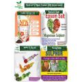Pack of 4 Plant Foods (Fertilizer) (NPK 20.20.20 +TE , NPK 5.15.45 +TE , Epsom Salt, Fungicide) , 100 Gram .. 