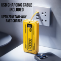 Q125 Cyberpunk Powerbank 20000mAh with 66W Superfast PD Output | Built-in 4 Cables | Digital Display for Real-Time Charging Status | Stylish Cyberpunk Design | High-Capacity Powerbank for Android, iPhone, Laptops, and WiFi Routers | Fast Charging & Durabl. 