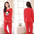 Red Mickey Mouse Printed Design Stylish Sexy Ladies Night Suit Ladies Night Wear Ladies Nighty Ladies Sleep Wear Suits For Women and Girls (HN-26). 