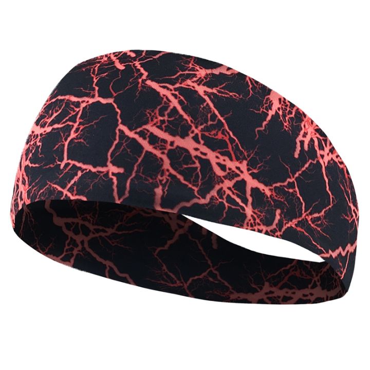 Gym Sports Absorbent Sport Sweat Headband Elastic Sweatband For Men And Women Yoga Hair Bands Head Sweat Bands—Red