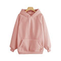 Peach Plain Fleece Full Sleeves Pull Over Hoodie. 