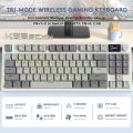 RK86 RGB 75% Wireless Gasket Mechanical Keyboard,Triple Mode Bluetooth5.0/2.4G/USB-C 82 Keys Hot Swappable Gaming Keyboard 4000 mAH Battery w/Knob & 1.2'' HD OLED Display,Custom Linear Switches. 